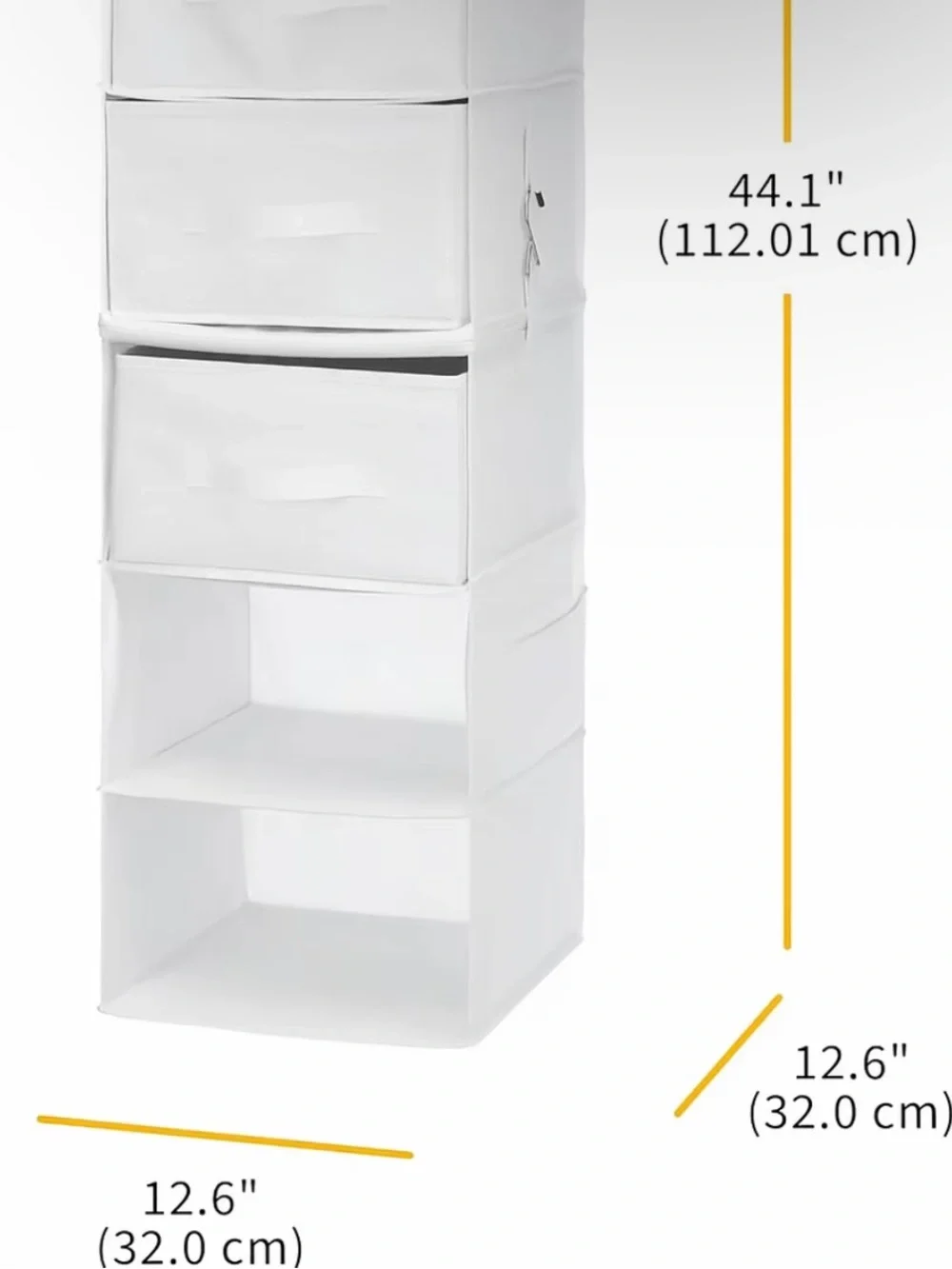 White Hanging Closet Organizer with Drawers